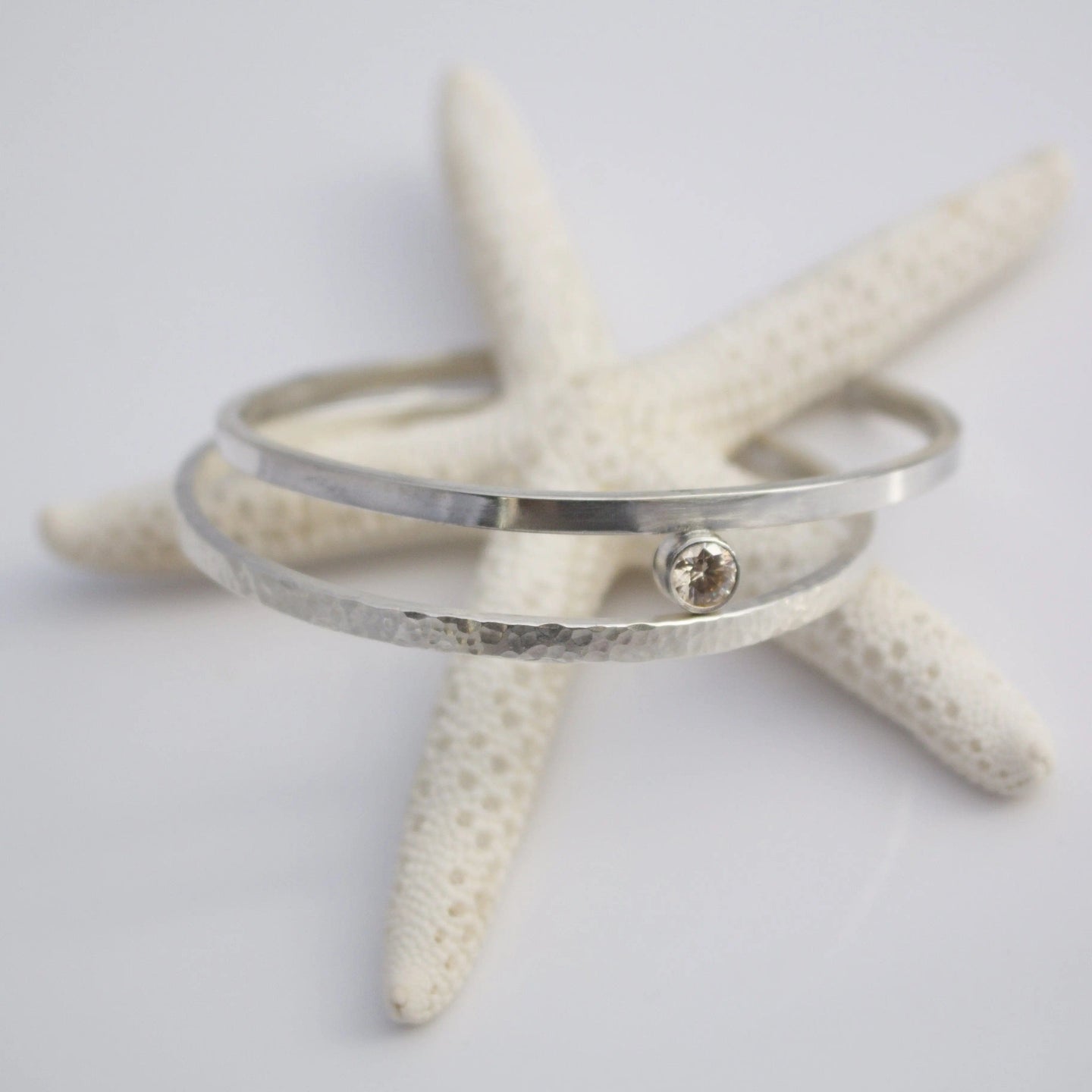 Aligned Plain Hammered Cuff Liv & B Designs